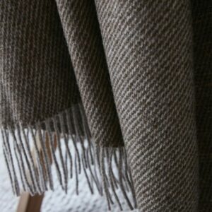 Plaid en laine marron - Matins du monde