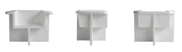 Fauteuil/chaise design blanc en fibre de ciment in & outdoor - Matins du monde