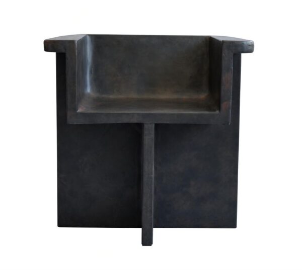 Fauteuil/chaise design noir en fibre de ciment in & outdoor - Matins du monde