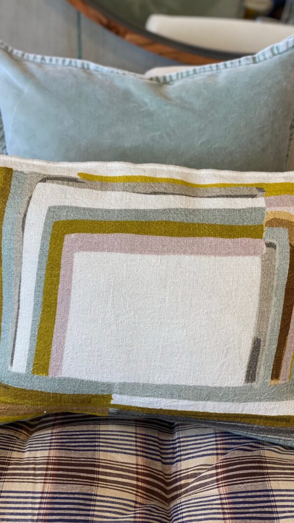 Housse de coussin en lin à motifs Elitis