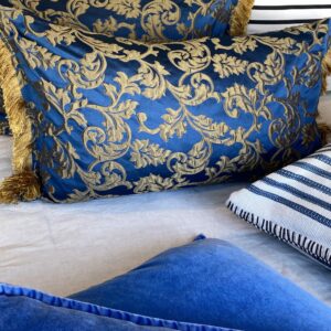 Coussin bleu et doré style Marie Antoinette