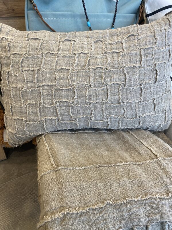 Housse de coussin  en lin naturel tissage en carré